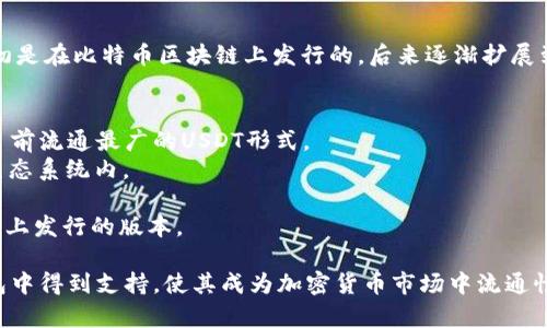 USDT（Tether）是一种与美元挂钩的稳定币。它最初是在比特币区块链上发行的，后来逐渐扩展到多个区块链上，具体包括以下几种主要的区块链：

1. **比特币链**：通过Omni Layer协议发行。
2. **以太坊链**：以ERC-20标准为基础发行，是目前流通最广的USDT形式。
3. **波场链**：通过TRC-20标准发行，用于波场生态系统内。
4. **EOS链**：也有发行EOS版本的USDT。
5. **其他链**：还有在Algorand、Solana等区块链上发行的版本。

由于USDT的广泛兼容性，它在许多交易平台和钱包中得到支持，使其成为加密货币市场中流通性最强的稳定币之一。